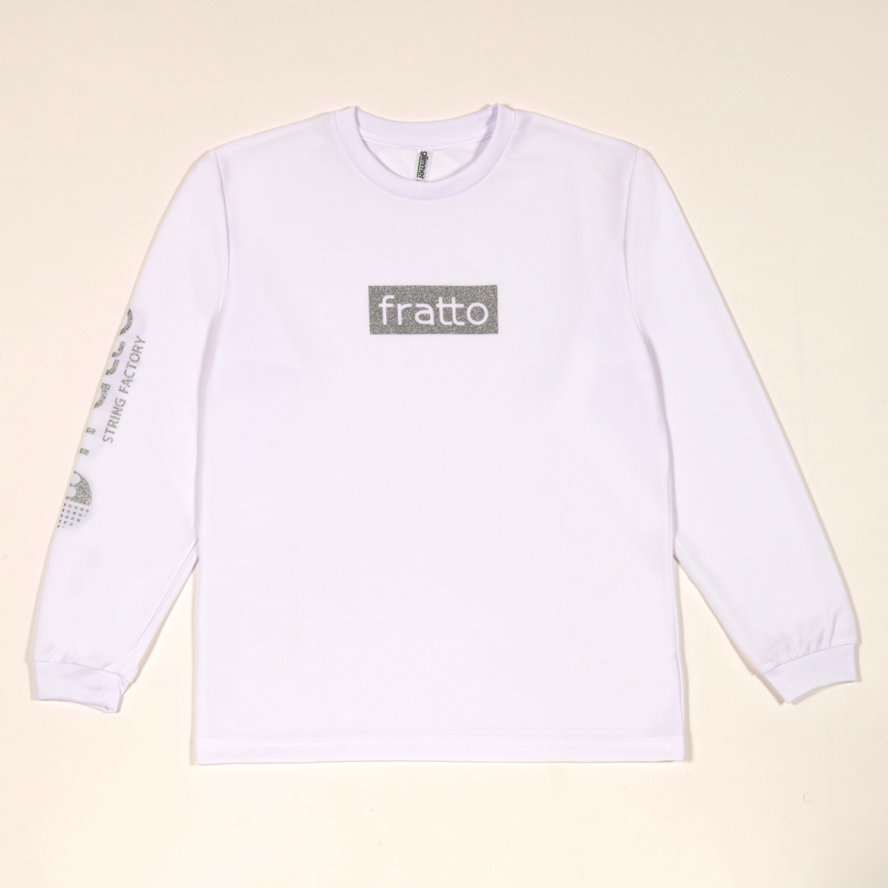 frattoオリジナルロゴロングTシャツ　　　ホワイトxグリッターラメシルバー