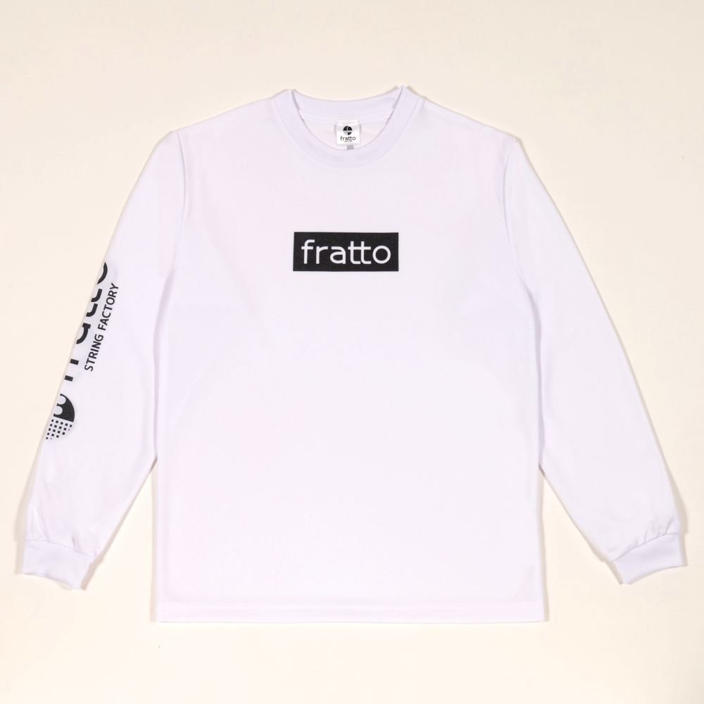 frattoオリジナルロゴロングTシャツ　　　ホワイトxグリッターラメ ブラック