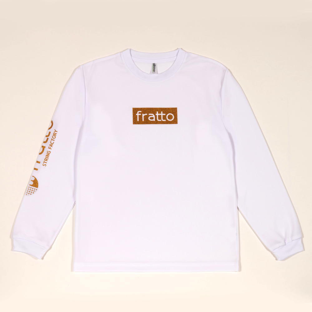 frattoオリジナルロゴロングTシャツ　　　ホワイトxグリッターラメゴールド