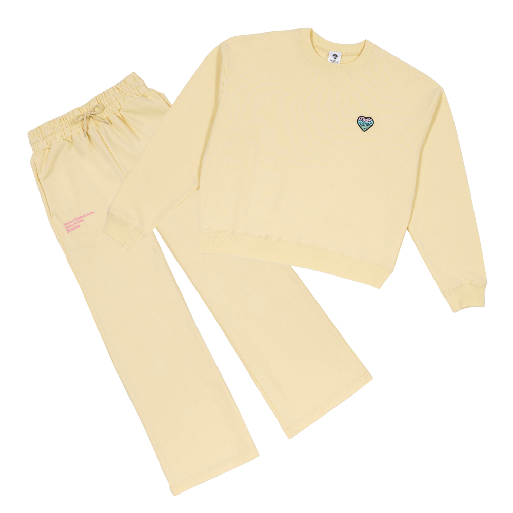 frattoオリジナル　ハート　スウェットセットアップ　クリーム