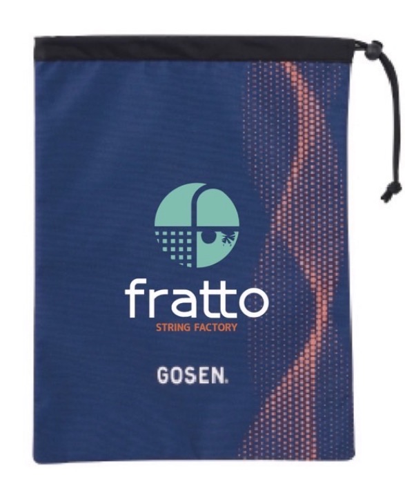 GOSEN　frattoロゴ入り　シューズケース　ネイビーｘエメラルド　※数量限定