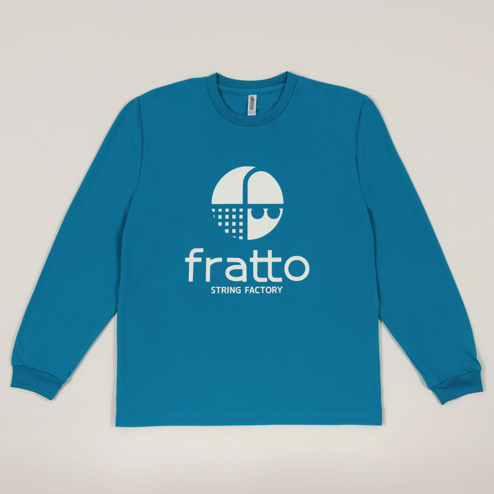 frattoオリジナル　　ロングTシャツ　　　マーク　　ターコイズxホワイト